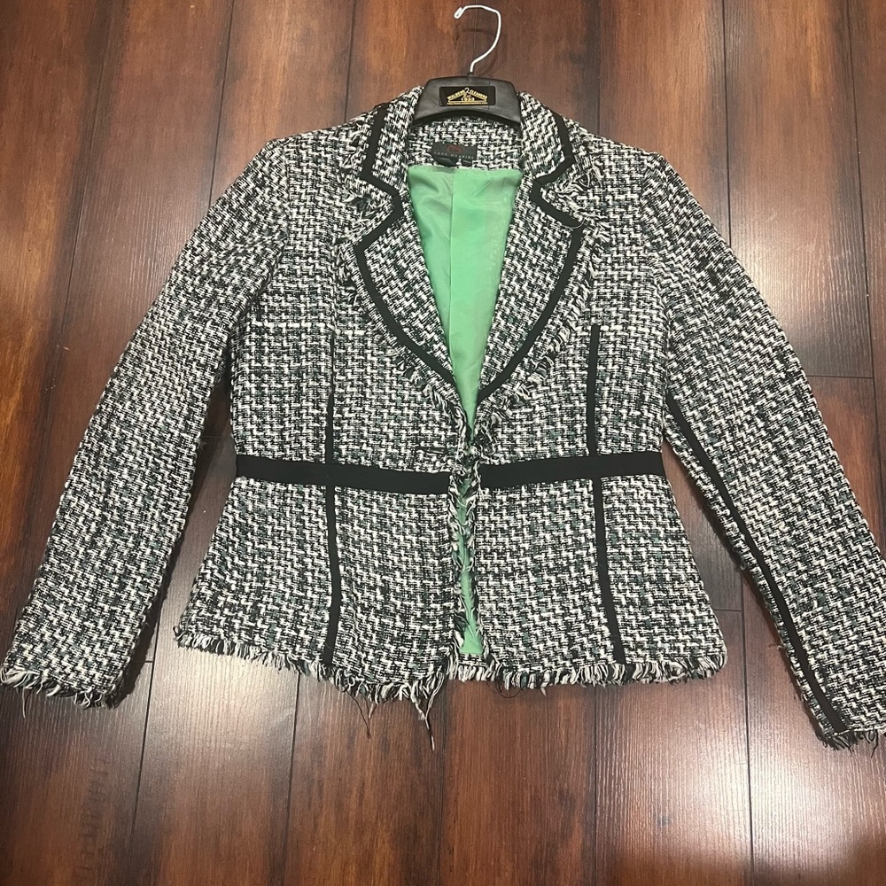 True Meaning Black and White Tweed Blazer